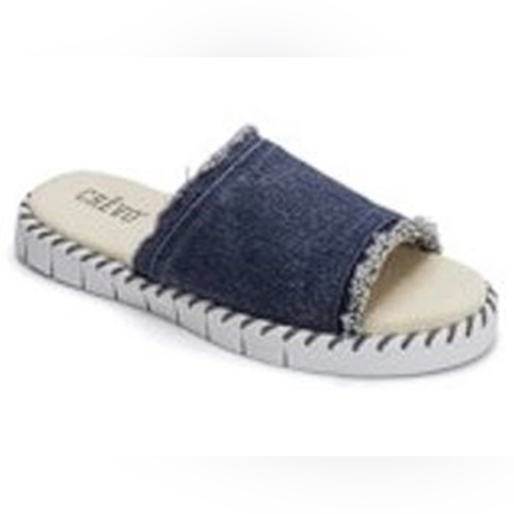 Crevo Nicola Blue Denim Slide Sandals